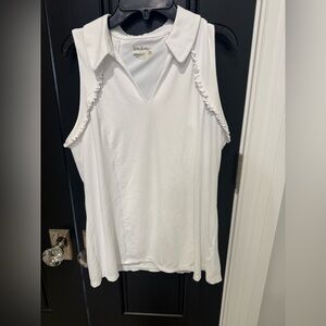 Lilly Pulitzer White Ruffled Sleeveless Blouse